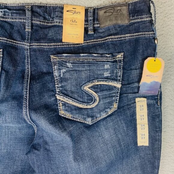 Silver Jeans Suki Ankle Slim Jeans Indigo Size 24/27 44 in NWT Curvy Fit Stretch - Picture 11 of 16